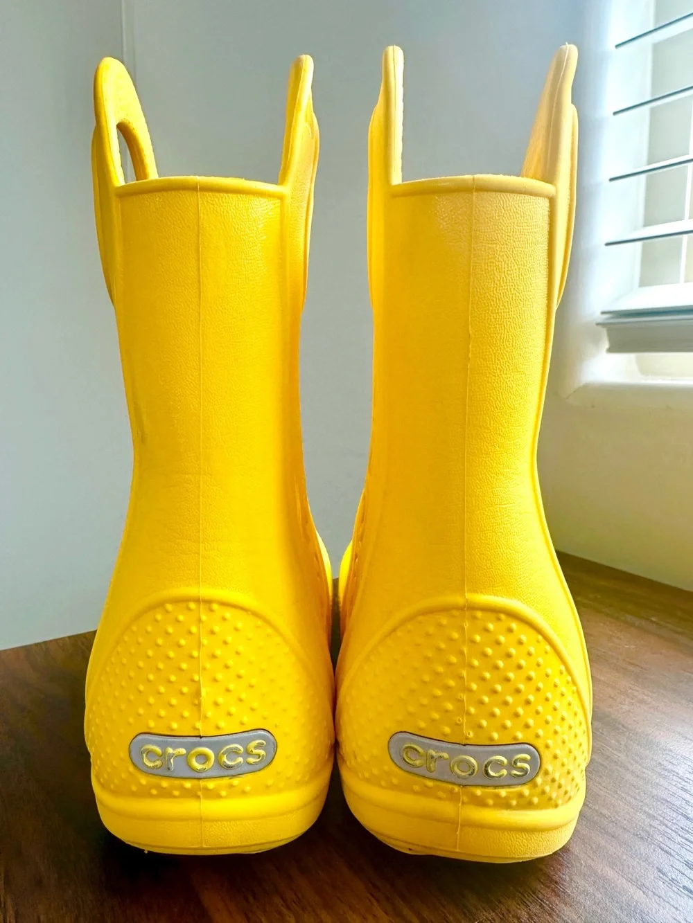 CROCS Kids Handle It Rain Boots Yellow Size C10 Waterproof Lightweight Durable